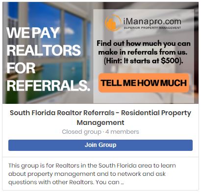 Photo of our facebook group for realtors